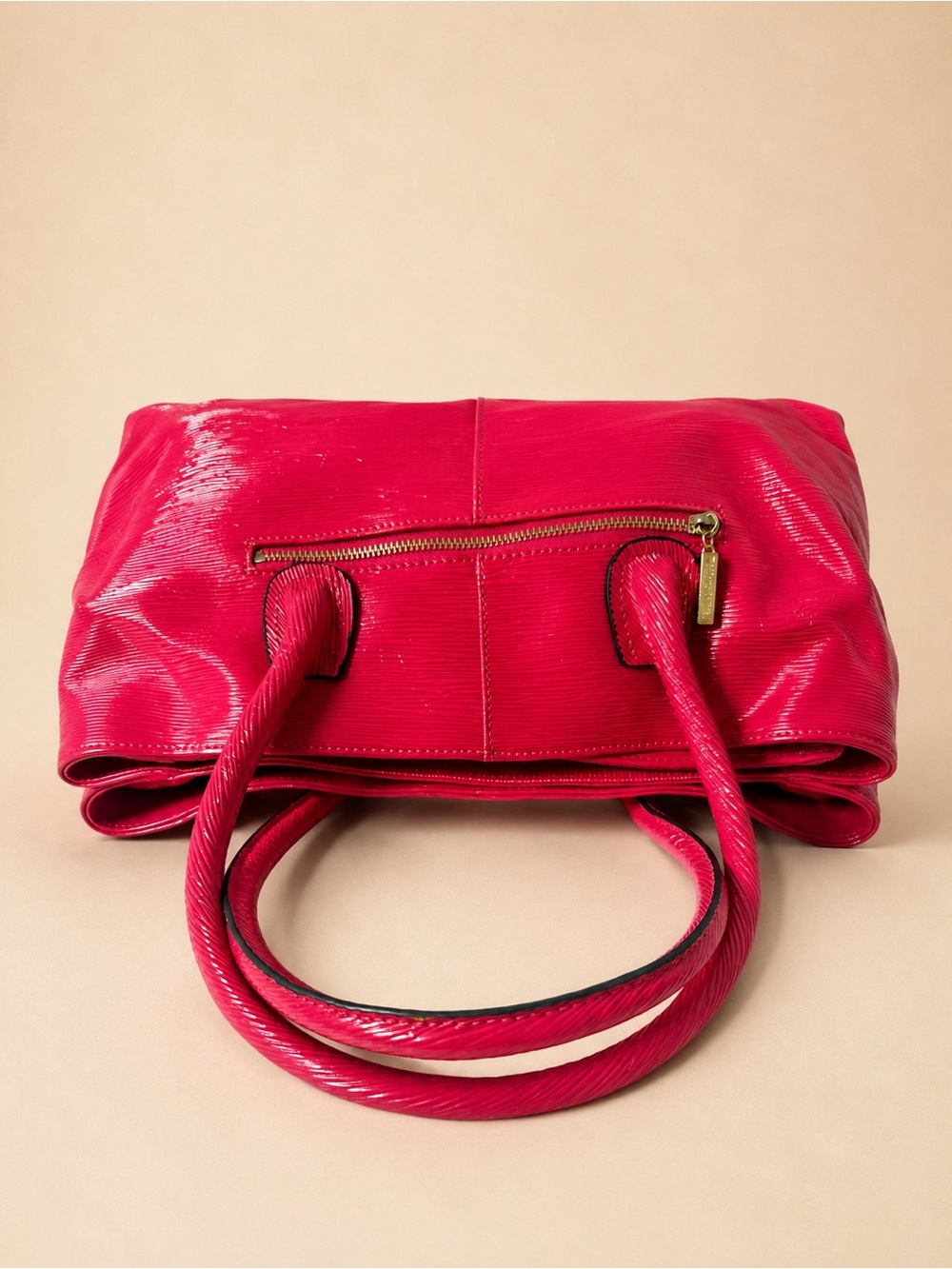 Tiffany & Fred Paris Hot Pink Patent Leather Satchel Tote Bag - Picture 6 of 11